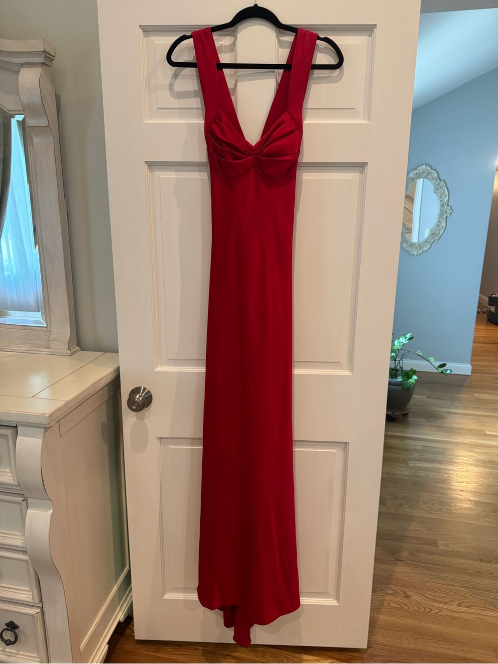 Calvin Klein Red V-Neck Maxi Dress